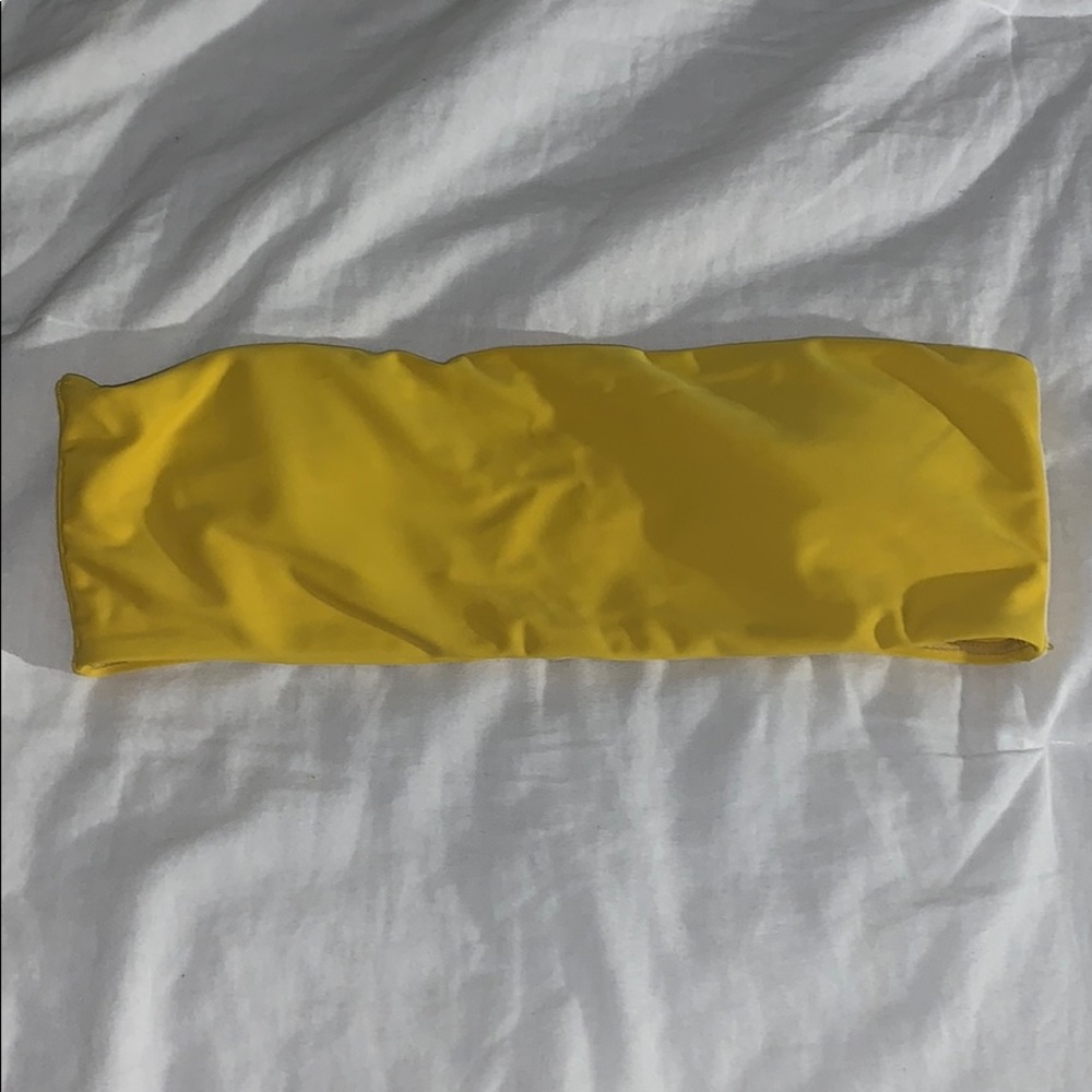 🔥🔥ZAFUL yellow bandeau bathing suit top